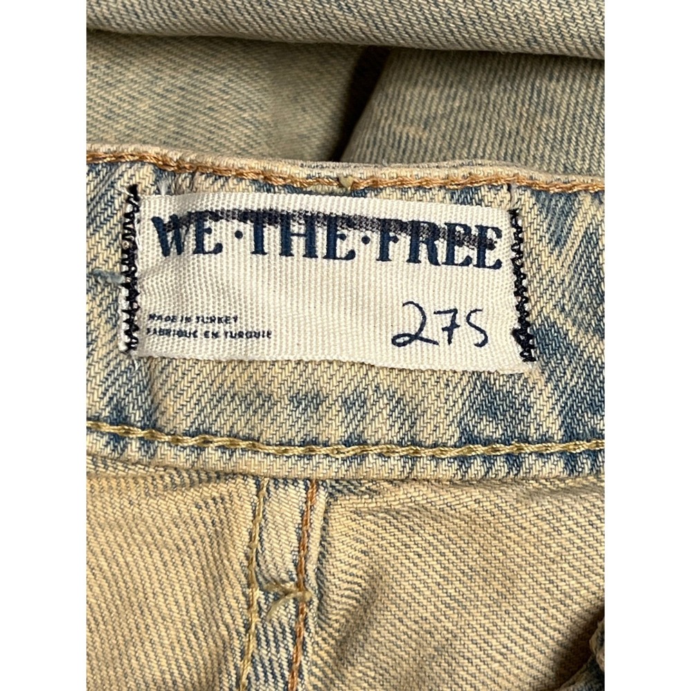 We The Free Waterfalls Baggy Wide Leg Jeans Womens 27 S Blue Sand Cinch Back - Picture 3 of 10
